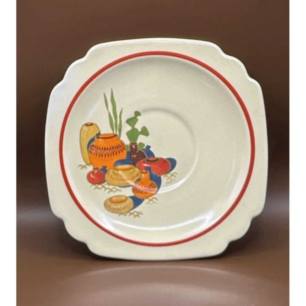 Vintage Homer Laughlin Mexicana china - 3 Saucers (5 3/4
